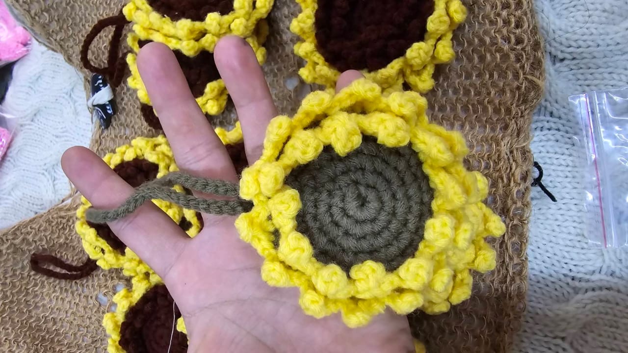 Handcrafted woolen flowers