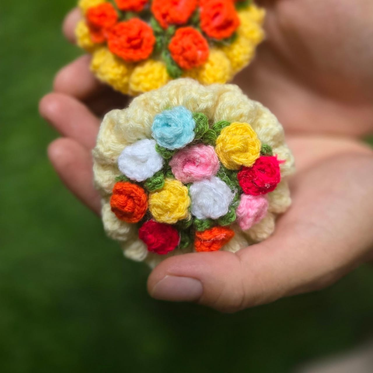 Close-up of a woolen handmade item